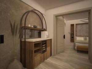 尼基季Assano Seafront Luxury的 ⁇ 染酒店带卧室的客房