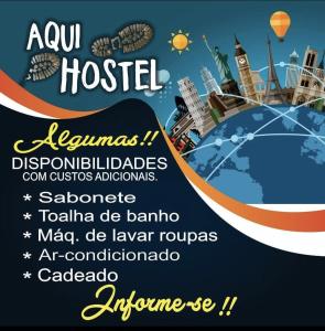 布拉干萨-保利斯塔Pousada - Aqui Hostel的用于旅馆活动的海报