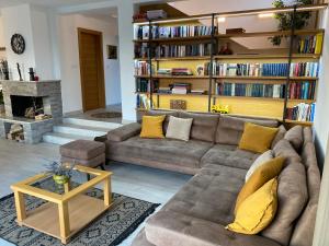 IrigZora’s Home的带沙发和壁炉的客厅