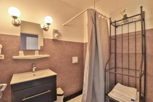 塞威恩乐思芙洛布鲁埃斯酒店的一间带水槽和淋浴的浴室