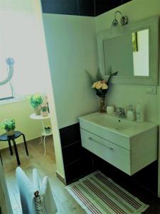 博洛尼亚梅塞地住宿加早餐旅馆的一间带水槽和镜子的浴室