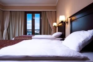 安卡拉莫尼克酒店的酒店客房设有两张床和窗户。