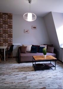 卡尔帕奇Apartament Evita的客厅配有沙发和桌子