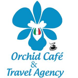 芭东海滩Grand Orchid Inn Patong beach的兰花和旅行社标志的图象