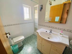 萨格里什Casa Da Anita的一间带水槽、卫生间和镜子的浴室