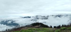 特拉布宗Erdem apart otel的云层覆盖的山脉景色