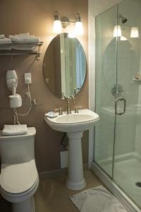皮克斯基尔哈得逊上旅馆的浴室配有卫生间、盥洗盆和淋浴。