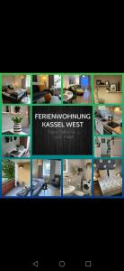 卡塞尔Ferienwohnung Kassel West的一张房间不同图片的拼贴画