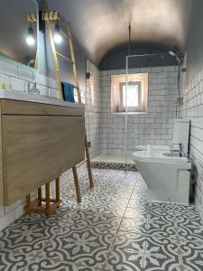 埃武拉Casa da Serpa Pinto的一间带水槽和卫生间的浴室