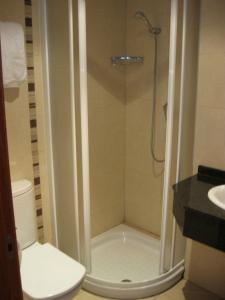 厄尔·莫雷尔阿维尼达莫雷尔酒店的带淋浴的浴室(带卫生间和水槽)