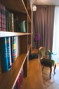 斯普利特Luxury Spalato Garden的书架和椅子