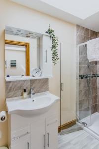 诺丁汉Spacious 2nd Floor Apartment - King Size Bed & Free Parking的一间带水槽和淋浴的浴室