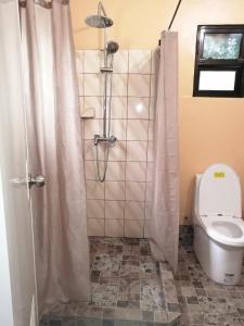 锡基霍尔Shambala Paradise的带淋浴和卫生间的浴室