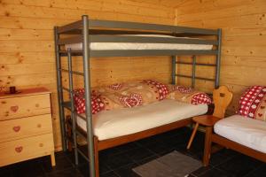 Schönengrund皮尔格-胡特里度假屋的小屋内的双层床间 - 带两张双层床