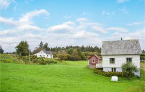 BømloAmazing Home In Urangsvg With House A Panoramic View的绿色田野中的白色房屋