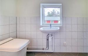 SollebrunnStunning Home In Sollebrunn With Kitchen的一间带卫生间、水槽和窗户的浴室
