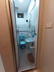 关丹D LAYARAN KUANTAN LPT Exit 833的浴室设有蓝色的卫生间和水槽。