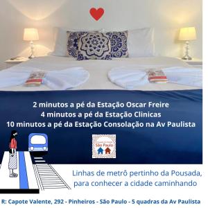 圣保罗Pousada e Hostel São Paulo Comfort的一张海报,供酒店带一张床的客房使用