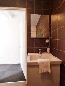 拉尔布雷勒特米努斯酒店的一间带水槽和镜子的浴室