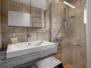 滨湖采尔Apartment Holiday-2 by Interhome的一间带水槽和淋浴的浴室