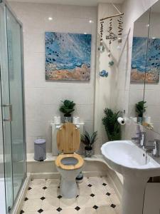 文特诺Bougainvillea的一间带卫生间和水槽的浴室