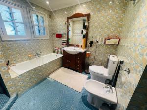 旺斯ABEILLE的带浴缸、卫生间和盥洗盆的浴室