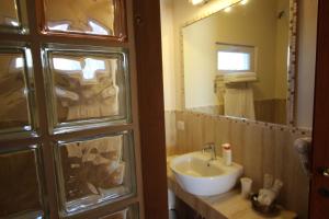 Sant' IsidoroVilla Bulcrini的一间带水槽和镜子的浴室
