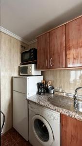 拉阿贝尔卡El Palaero的厨房配有洗衣机和微波炉。