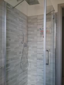 洛特佐拉伊B&B da Rosella的浴室里设有玻璃门淋浴