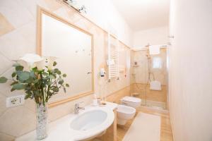 阿尔巴塔克斯B&B Calamoresca的一间带水槽、卫生间和镜子的浴室