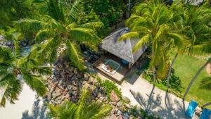 Anse Kerlan维拉索菲亚住宿加早餐旅馆的棕榈树房屋的顶部景色