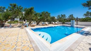 阿达玛斯梦幻客房旅馆的一座位于树木林立的度假村内的游泳池