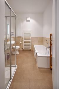 基姆高地区阿绍Ferienwohnung Sicado Loft的带浴缸、卫生间和盥洗盆的浴室