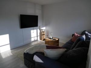 格门德蒂格斯Helles 2-Zimmer-Apartment in Ostin am Tegernsee的带沙发和平面电视的客厅