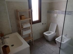 洛特佐拉伊B&B da Rosella的一间带卫生间和水槽的浴室