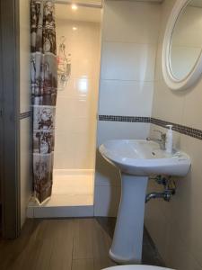 佛罗伦萨Short Stop Room的一间带水槽和淋浴的浴室