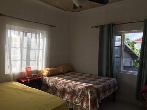 安东尼奥港Quiet Escape Long Bay的一间卧室设有两张床和窗户。
