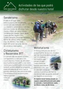 莱斯卡耐伽胡安酒店的登山步道上一群远足者的传单