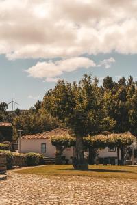 LeomilMoinho d'Antoninha的白色房子前面的树