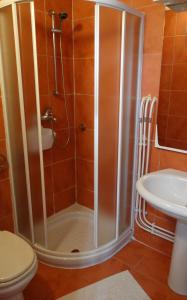 茨里克韦尼察Apartman Crikvenica 30048 - Jasna的带淋浴的浴室(带卫生间和水槽)