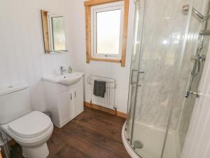伍斯特Top Style Orchard的浴室配有卫生间、盥洗盆和淋浴。