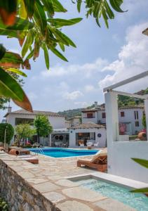 霍里顿Aeolos Hotel & Villas - Pelion的别墅享有游泳池的景致。