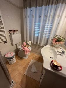 TezzeB&B Stella Al Pina的一间带水槽和卫生间的小浴室