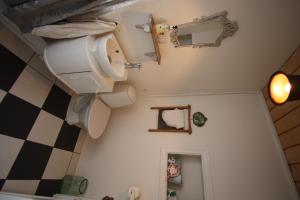 达尔维克达维克吉姆莱旅馆的一间带卫生间和 ⁇ 格地板的浴室