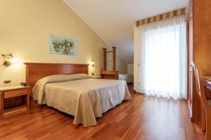 Bagnoli del Trigno多莫斯酒店的一间卧室设有一张床和一个大窗户