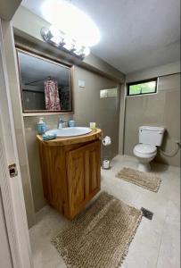 CastaraCastara Inn的一间带水槽和卫生间的浴室