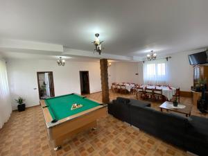 察赫劳Pensiunea Casa Pancu的客厅配有台球桌