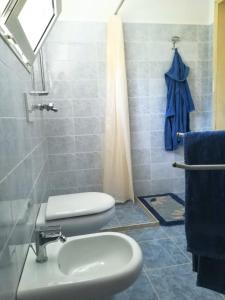 阿莱齐奥L' Aranceto的浴室设有卫生间和带水槽的淋浴。