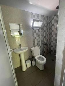 乌雷基Qiwi House的一间带卫生间和水槽的浴室