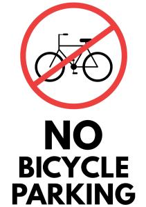穆斯捷-圣玛丽Lou Mistral的上面写着自行车停泊处的标志